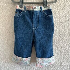 XOXO Vintage Infant Denim Jeans Floral‎ Trim Cuffs Size 24 Months